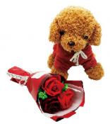 トイプードル&ブーケ　◆レッド◆