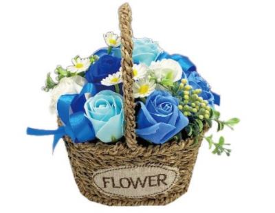 フラワーガーデンバスケット　ブルー