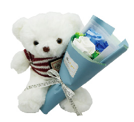 ラウルベア&ブーケ　◆ホワイト/ブルー◆