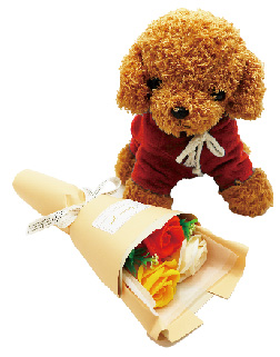 トイプードル&ブーケ　◆オレンジ◆