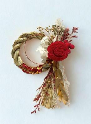 縦リングしめ飾りS　●レッド●