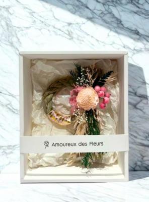 縦リングしめ飾りS　●ピンク●